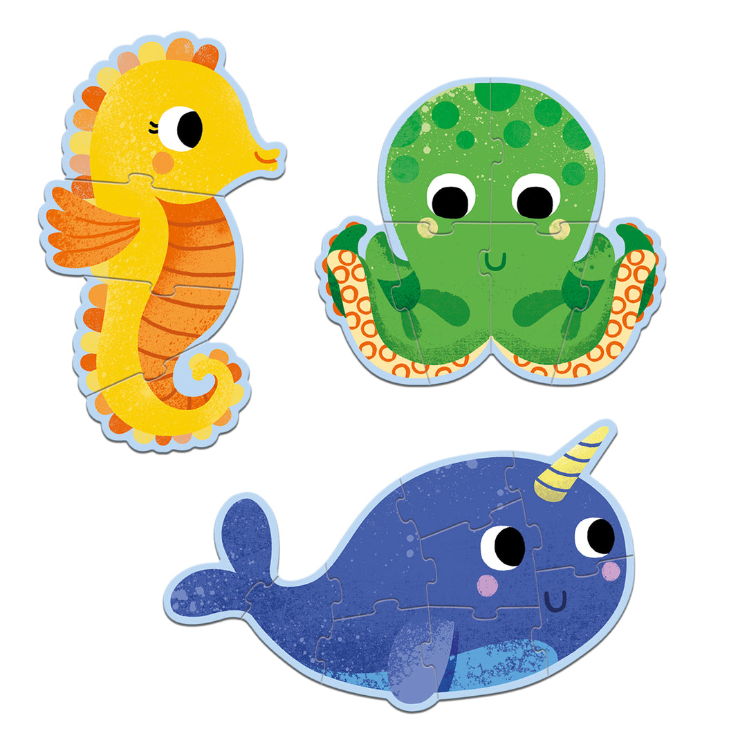 Djeco 3-in-1 Progressive Primo Puzzle – In The Sea