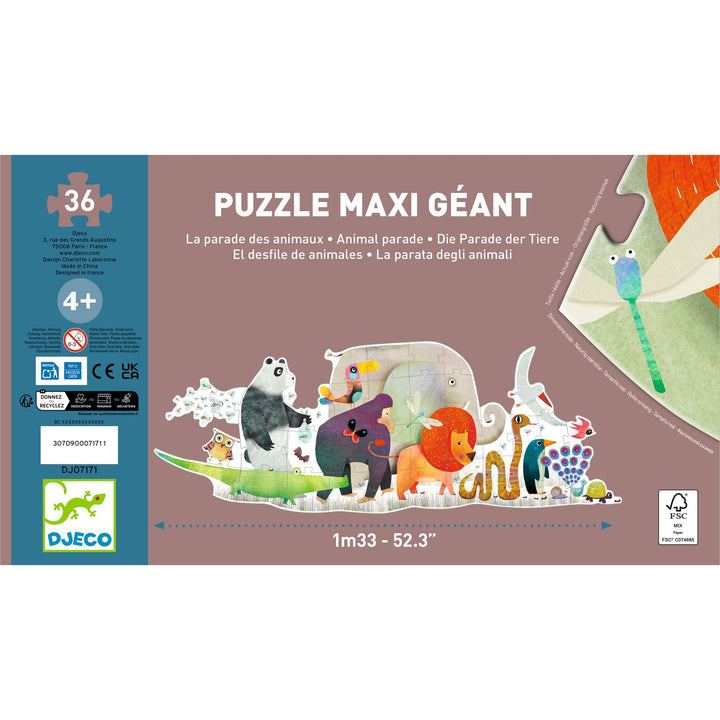 Djeco Giant Animal Parade Puzzle – 36 Piece