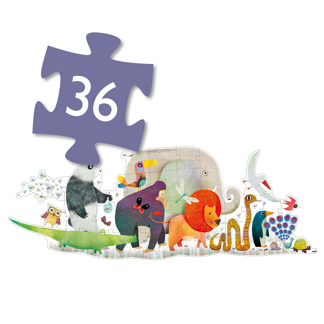 Djeco Giant Animal Parade Puzzle – 36 Piece