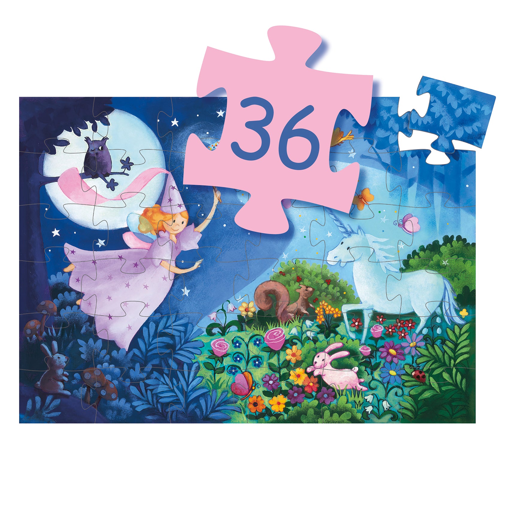 Djeco The Fairy and the Unicorn Puzzle – 36 Piece