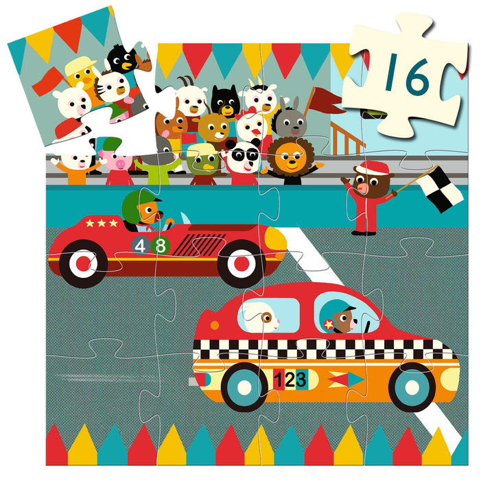 Djeco The Racing Car Puzzle – 16 Piece