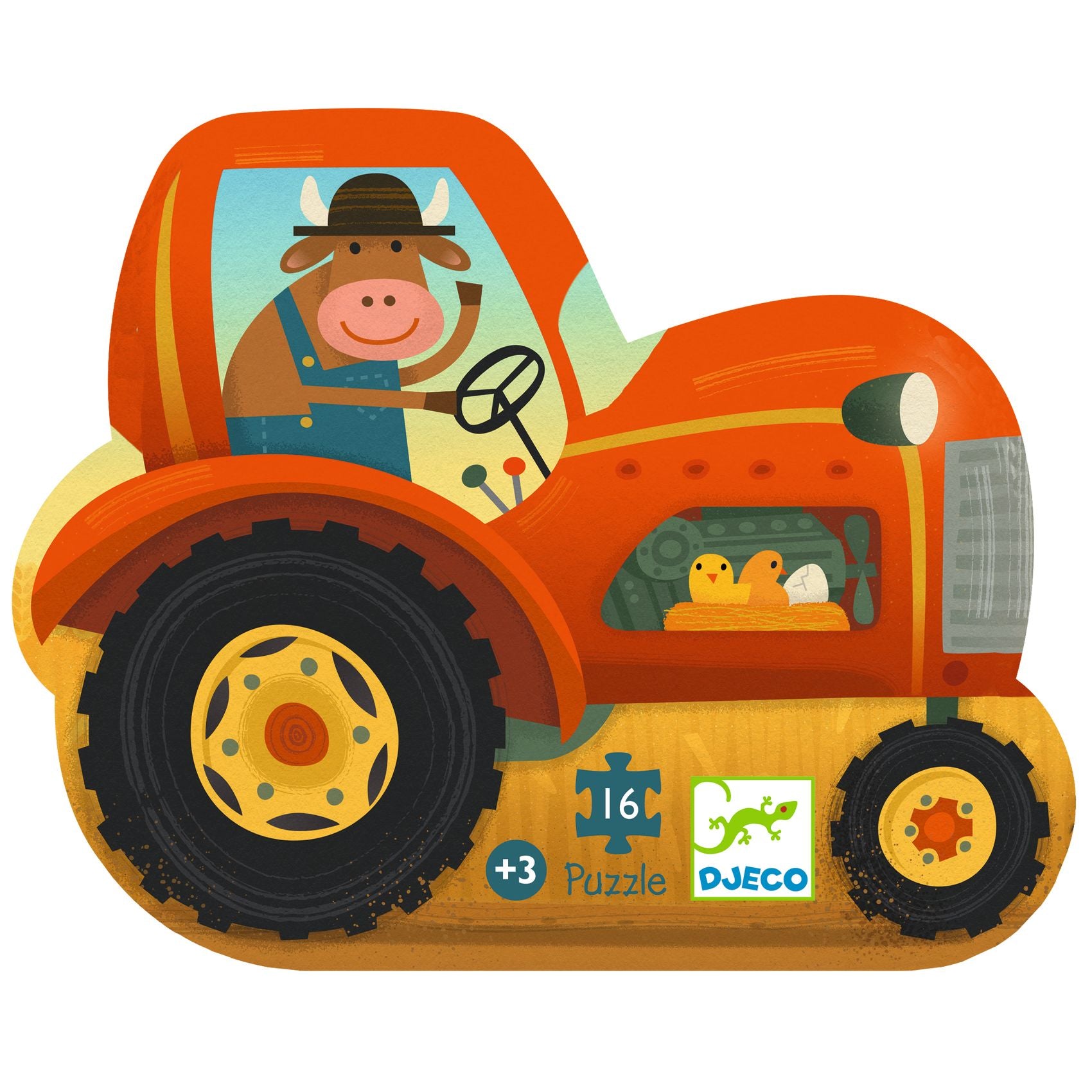 Djeco The Tractor Silhouette Puzzle – 16 Piece