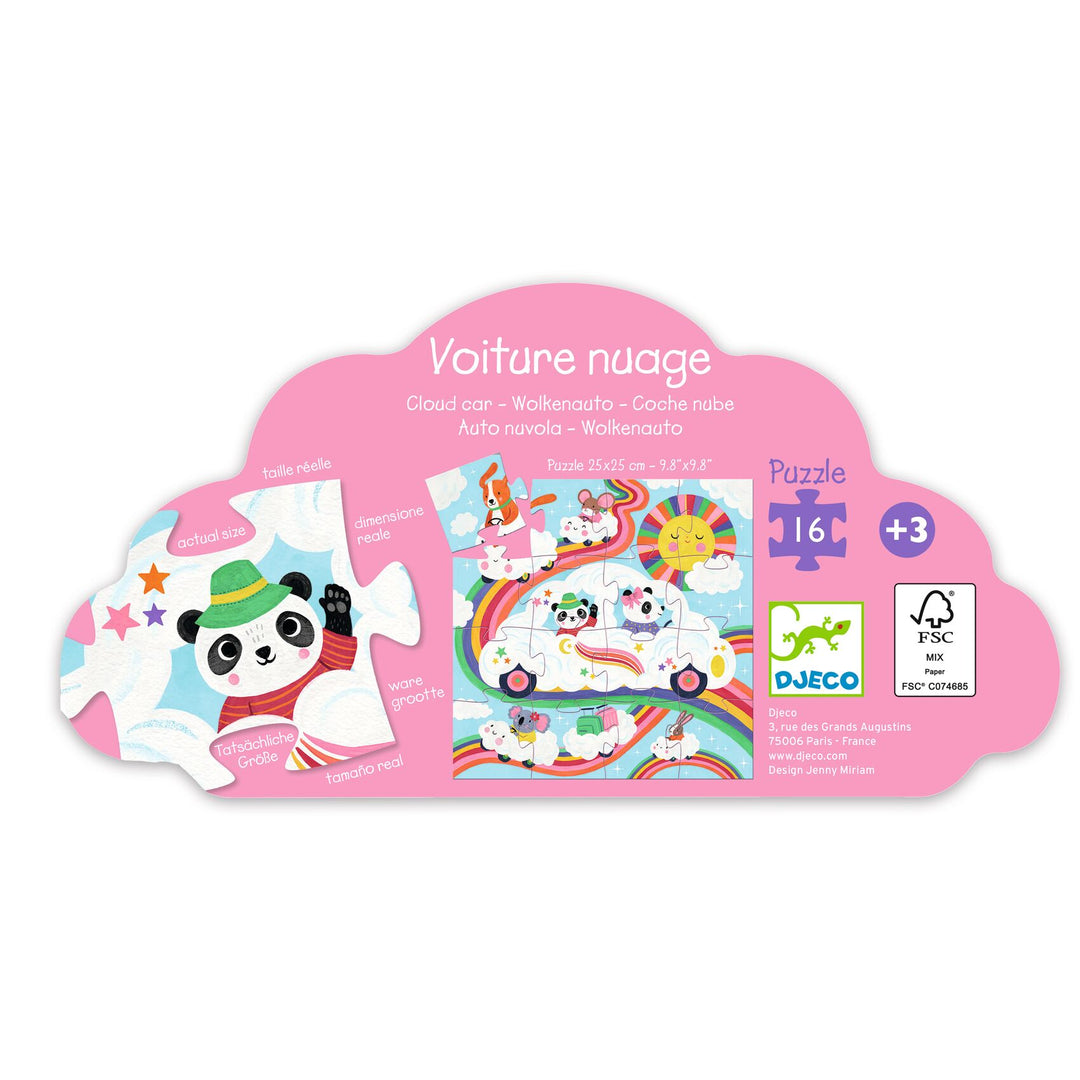 Djeco Cloud Car Silhouette Puzzle – 16 Piece