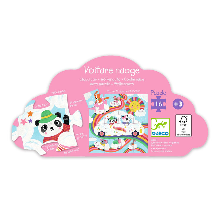 Djeco Cloud Car Silhouette Puzzle – 16 Piece