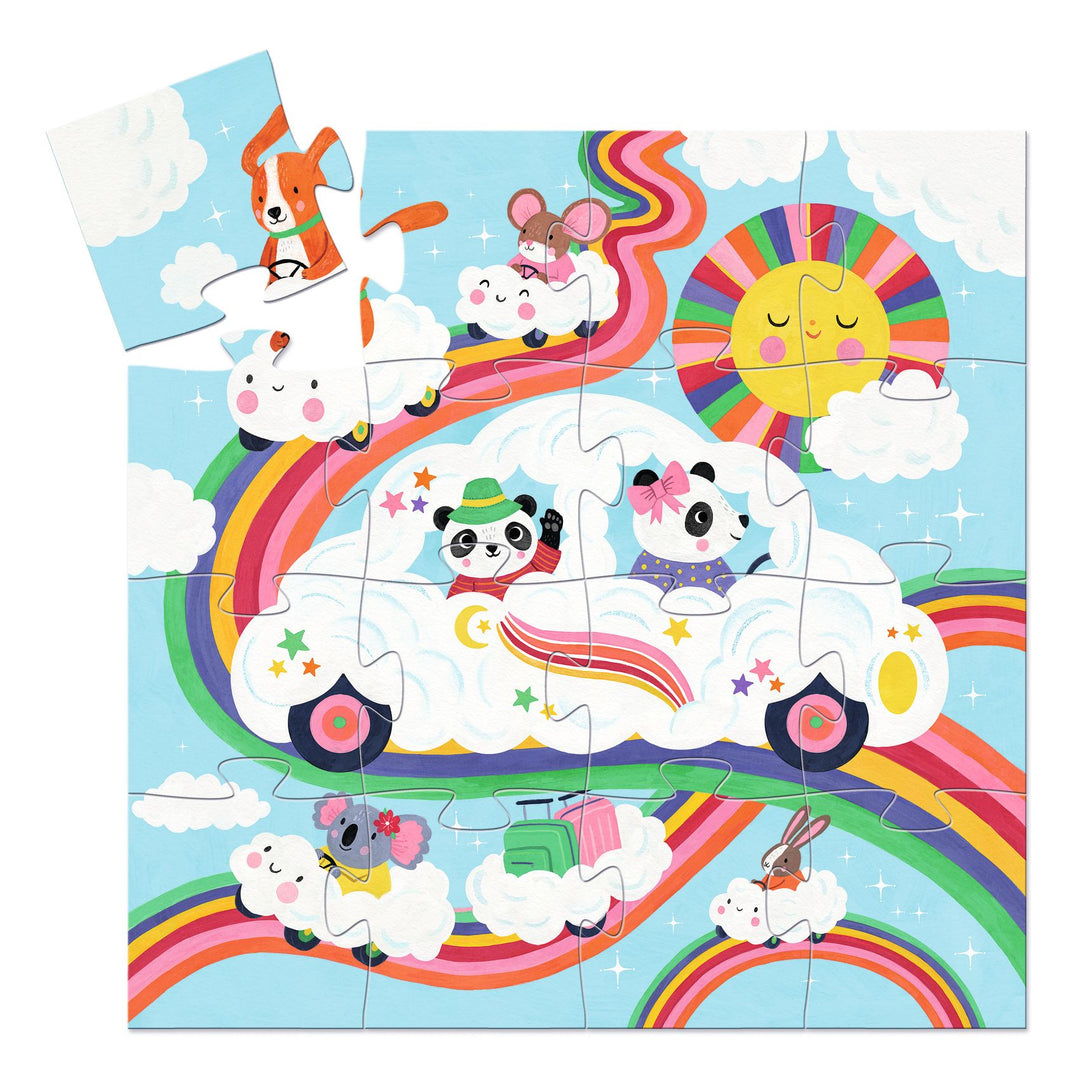 Djeco Cloud Car Silhouette Puzzle – 16 Piece