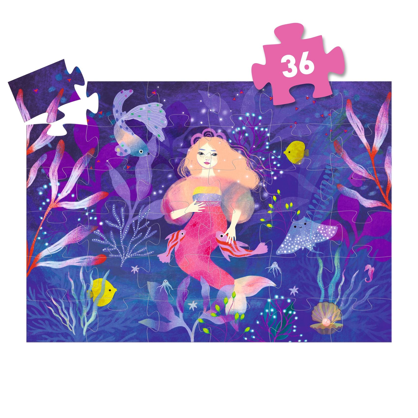 Djeco Ella The Mermaid Silhouette Puzzle – 36 Piece