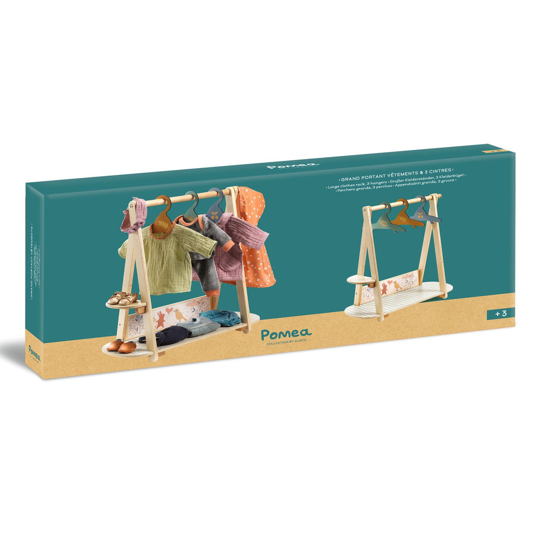 Djeco Pomea Doll Clothes Rail &amp; Hangers