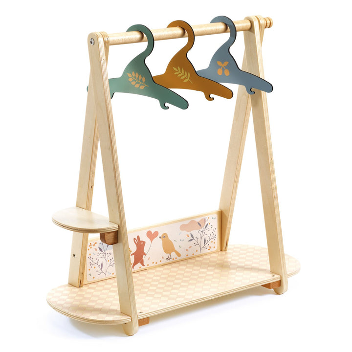 Djeco Pomea Doll Clothes Rail &amp; Hangers