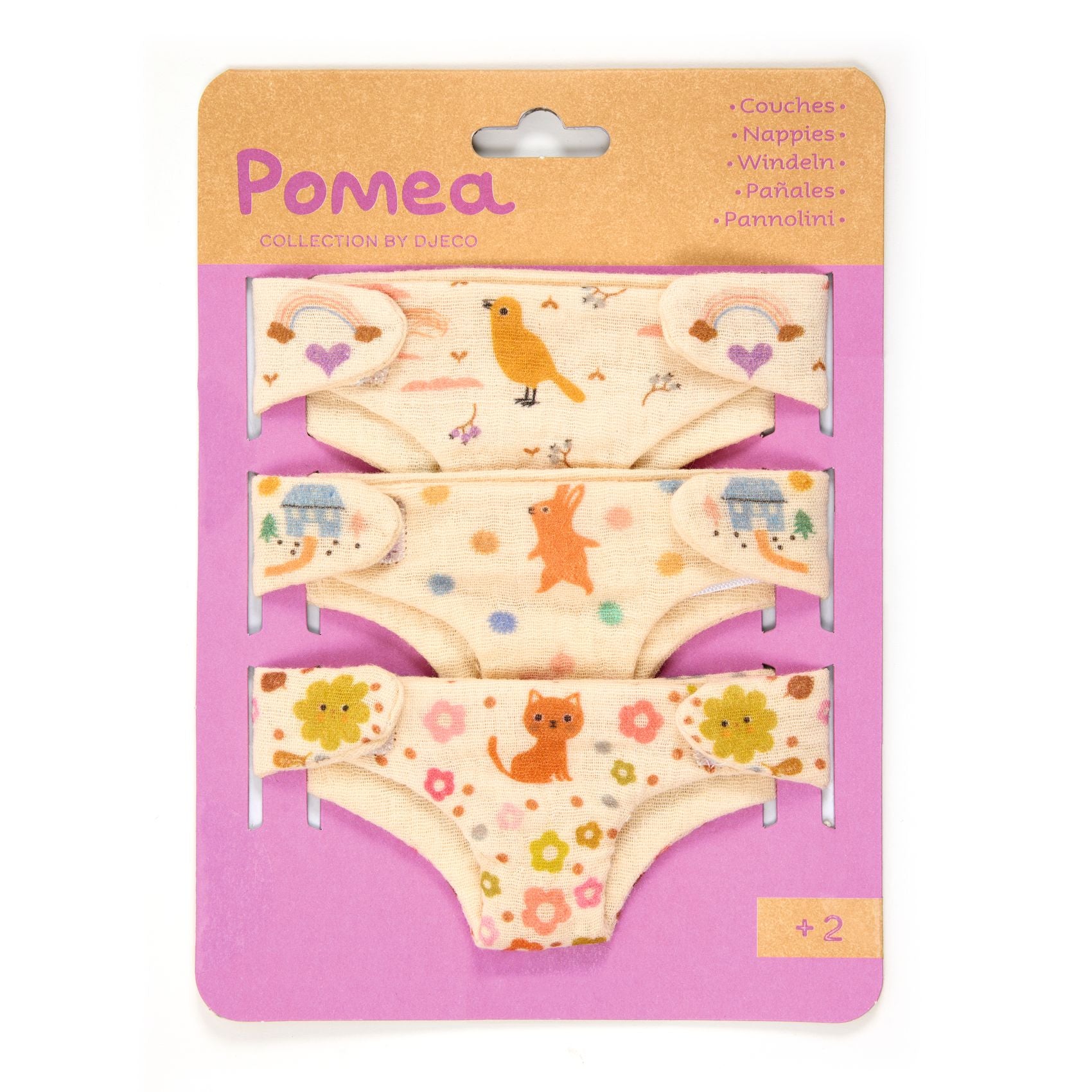 Djeco Pomea Baby Doll Nappies – 3 Pack