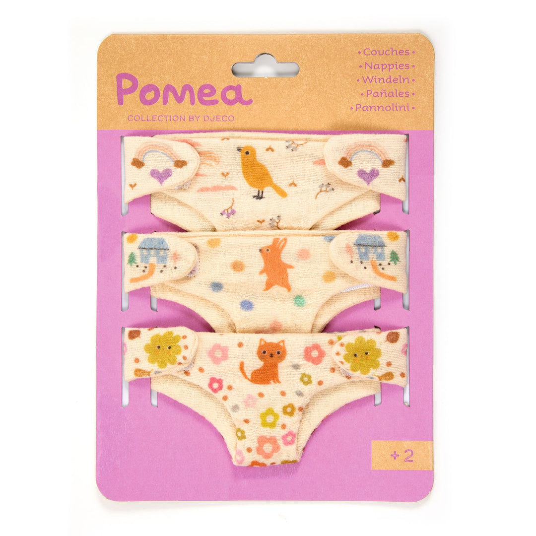 Djeco Pomea Baby Doll Nappies – 3 Pack