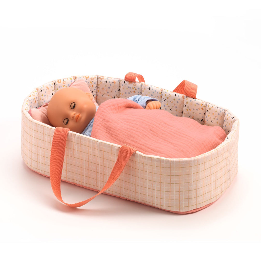 Djeco Pomea Baby Doll Bassinet – Pink
