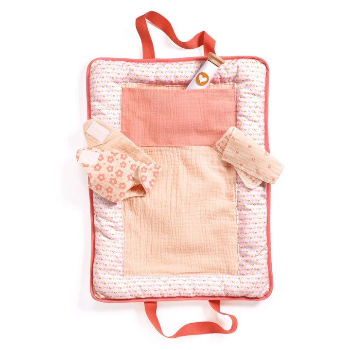 Djeco Pomea Doll Changing Bag Set – Pink Peak