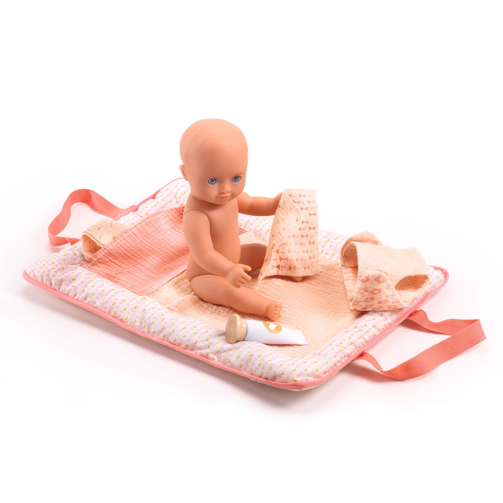 Djeco Pomea Doll Changing Bag Set – Pink Peak