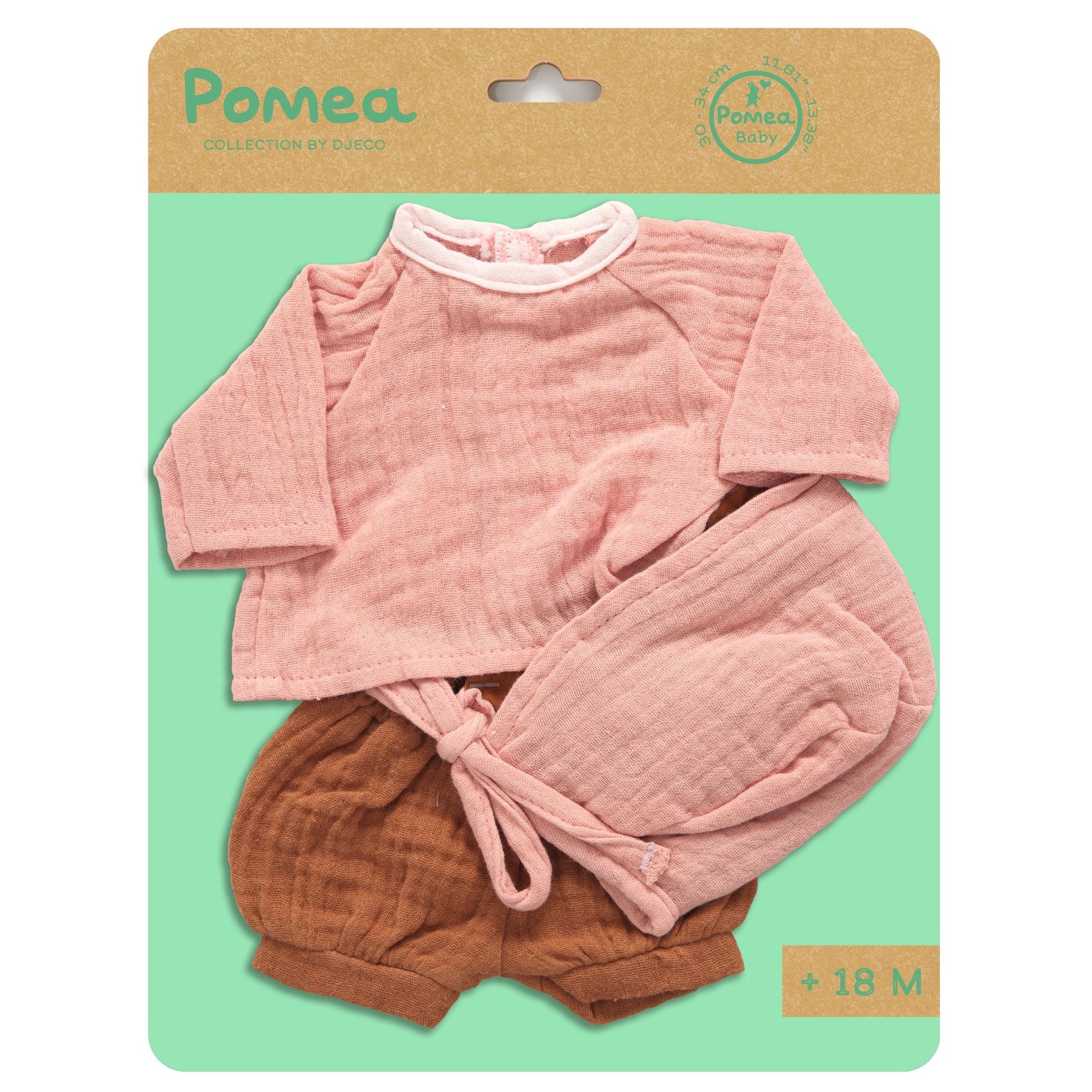 Djeco Pomea Baby Doll Peach Outfit – 3 Piece