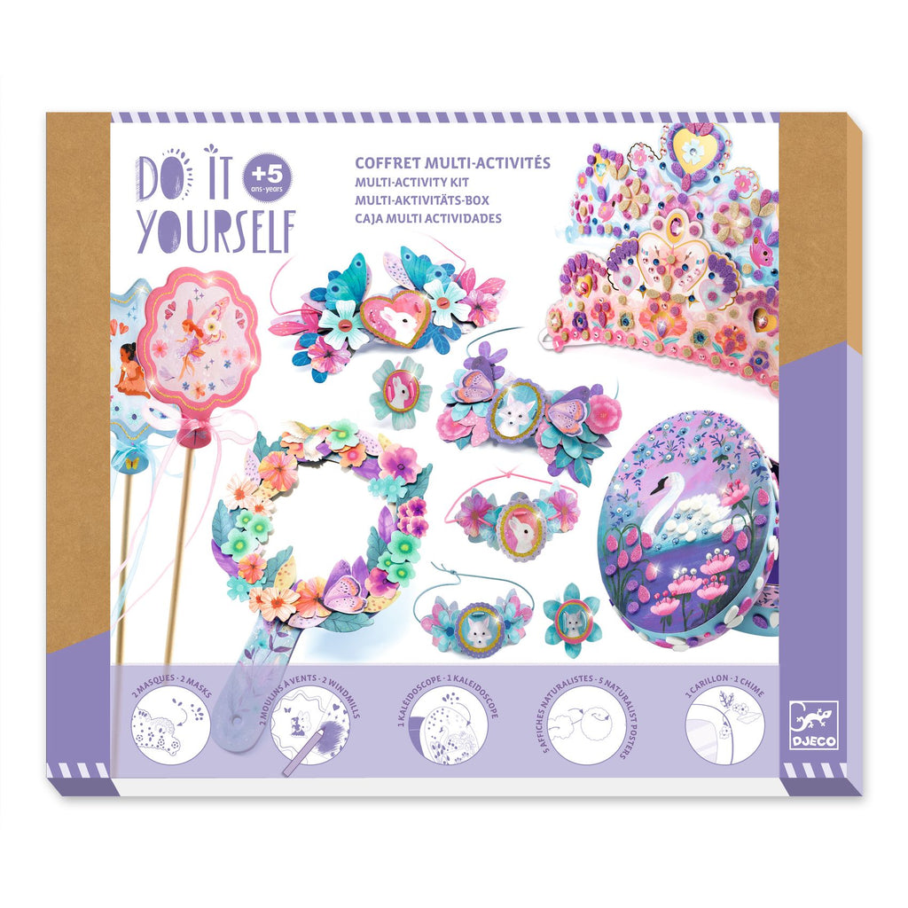 Djeco Creativity Kit - Includes Pompoms + Stickers + Gemstones +