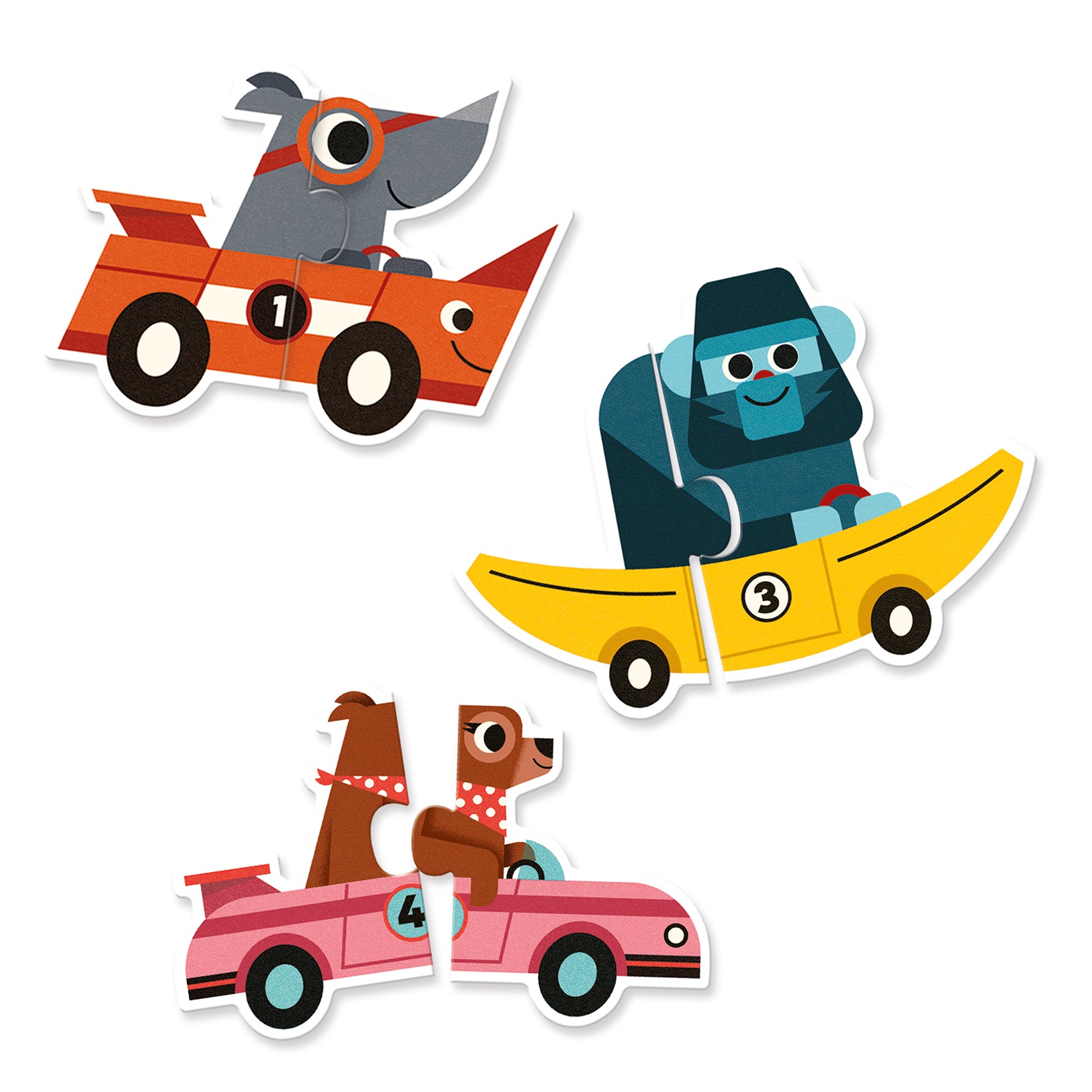 Djeco Puzzle Duo – Racing Cars