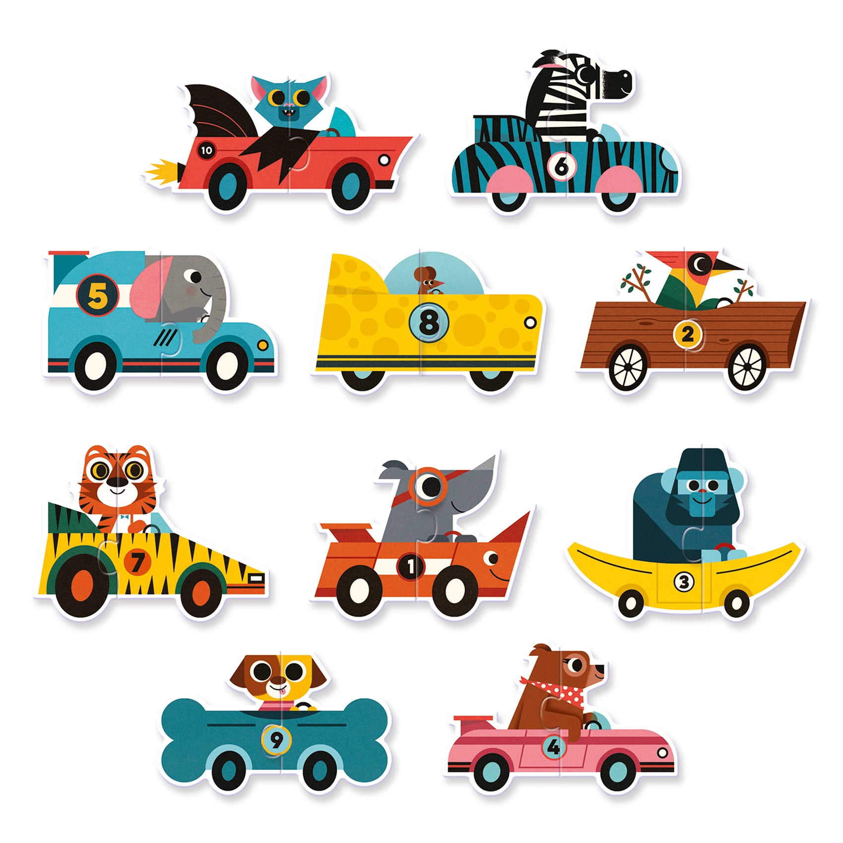 Djeco Puzzle Duo – Racing Cars