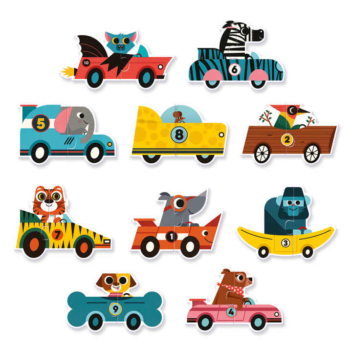 Djeco Puzzle Duo – Racing Cars