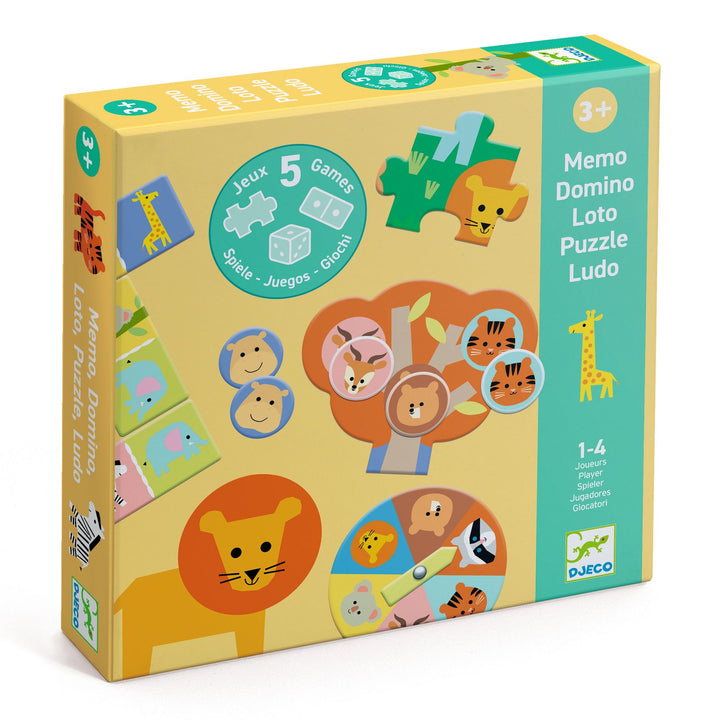 Djeco 5-in-1 Game – Wild Animals
