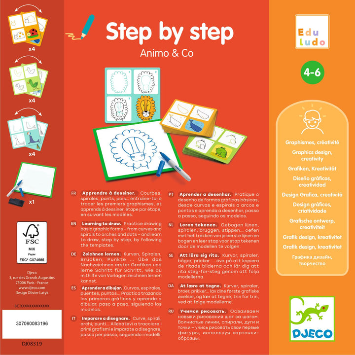 Djeco Edululo Step By Step Drawing – Animals &amp; Co