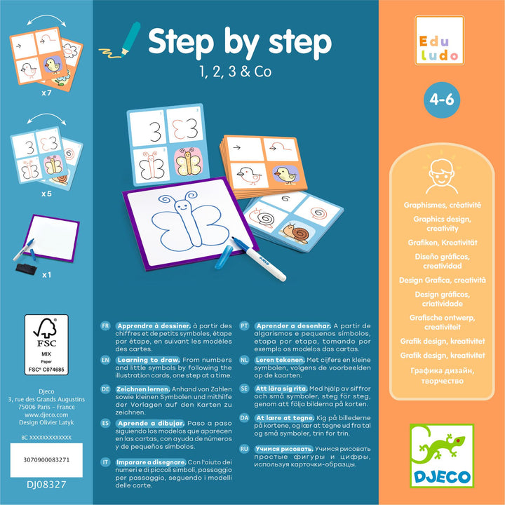 Djeco Edululo Step By Step Drawing – 1,2,3 &amp; Co
