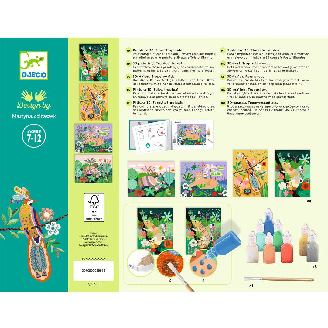 Djeco 3D Painting – Tropical Forest