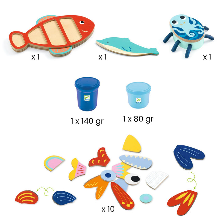 Djeco Play Dough Set – My Sea Creatures
