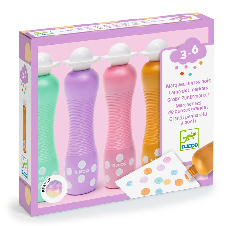 Djeco Large Pearly Dot Markers – Set of 4