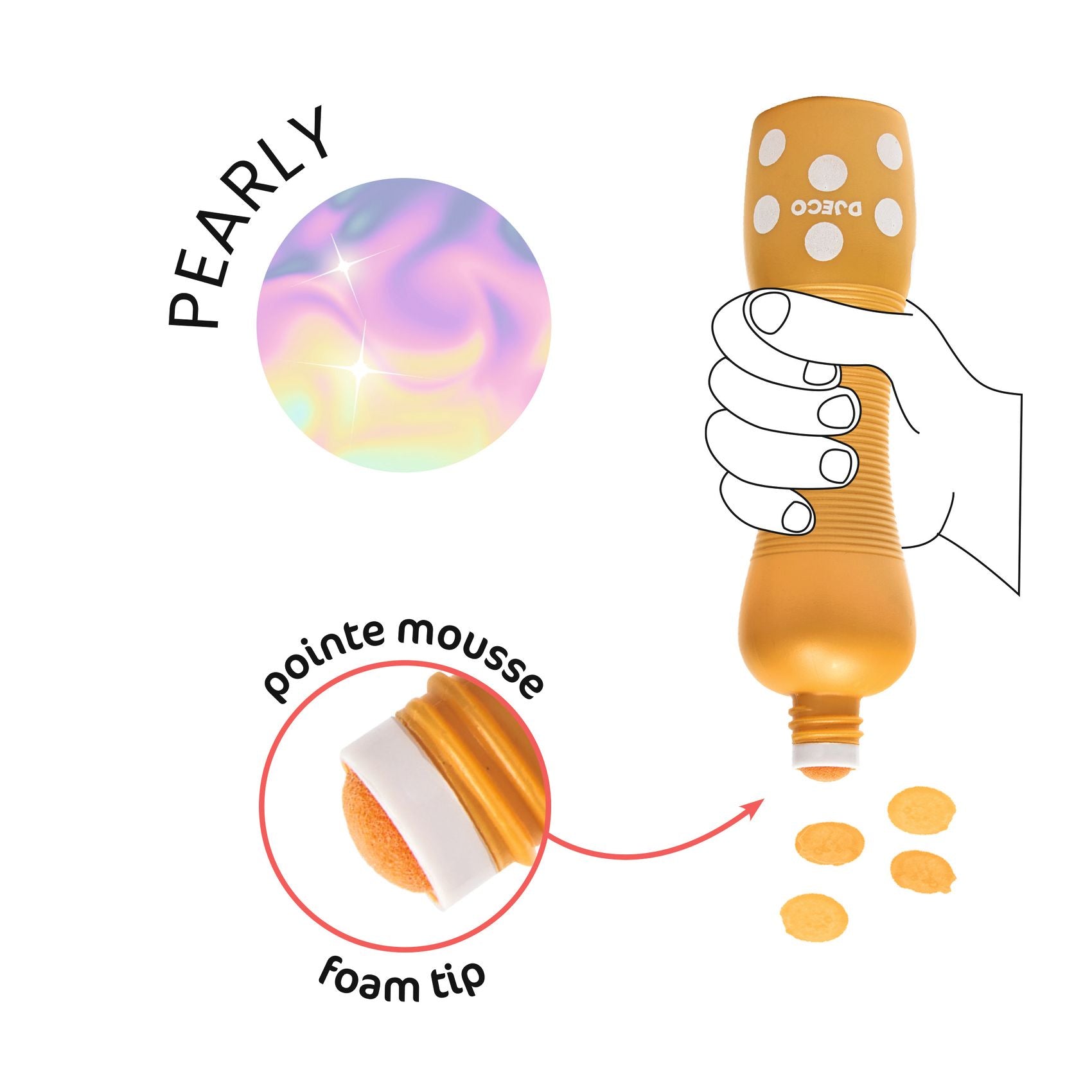 Djeco Large Pearly Dot Markers – Set of 4