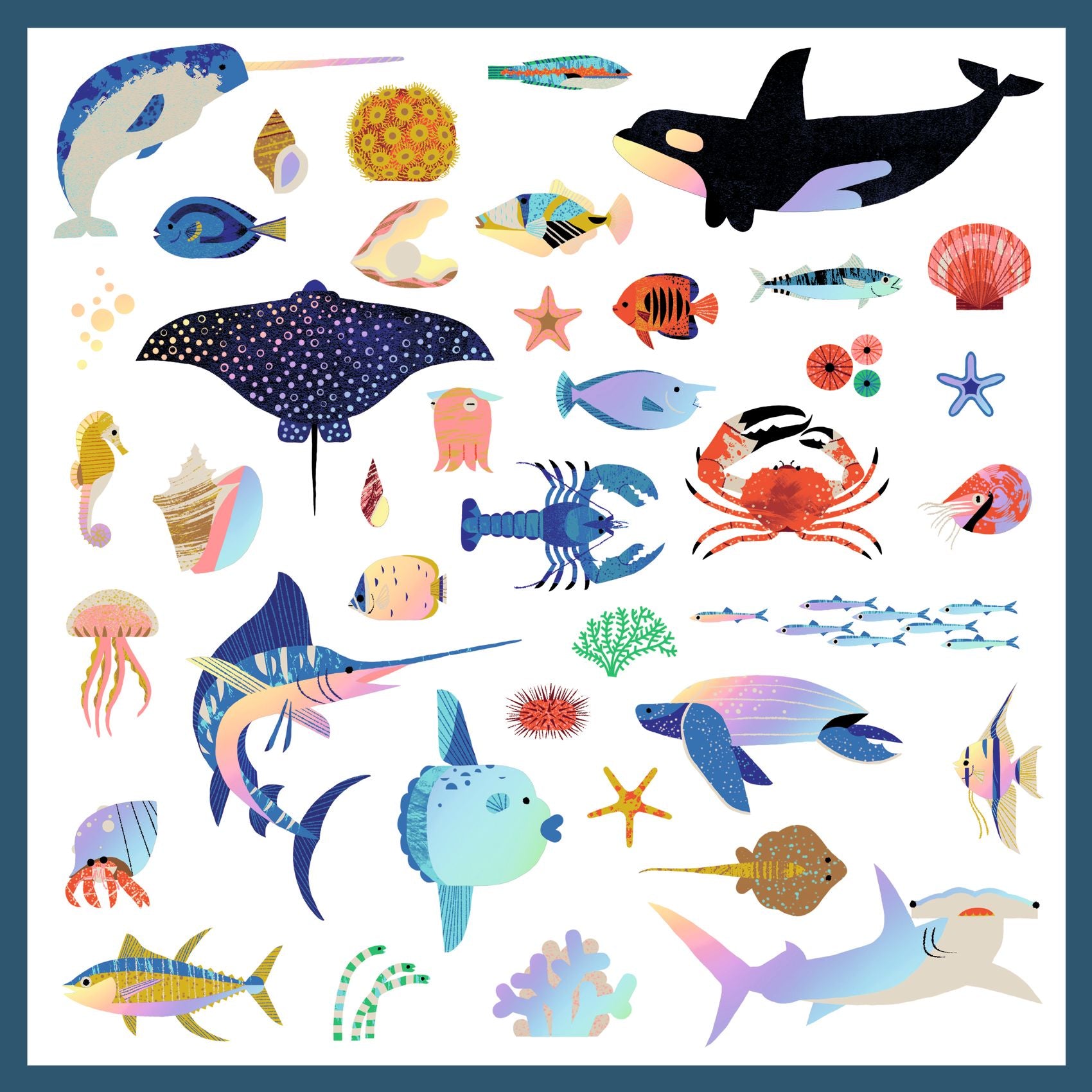 Djeco Ocean Metallic Sticker Collection