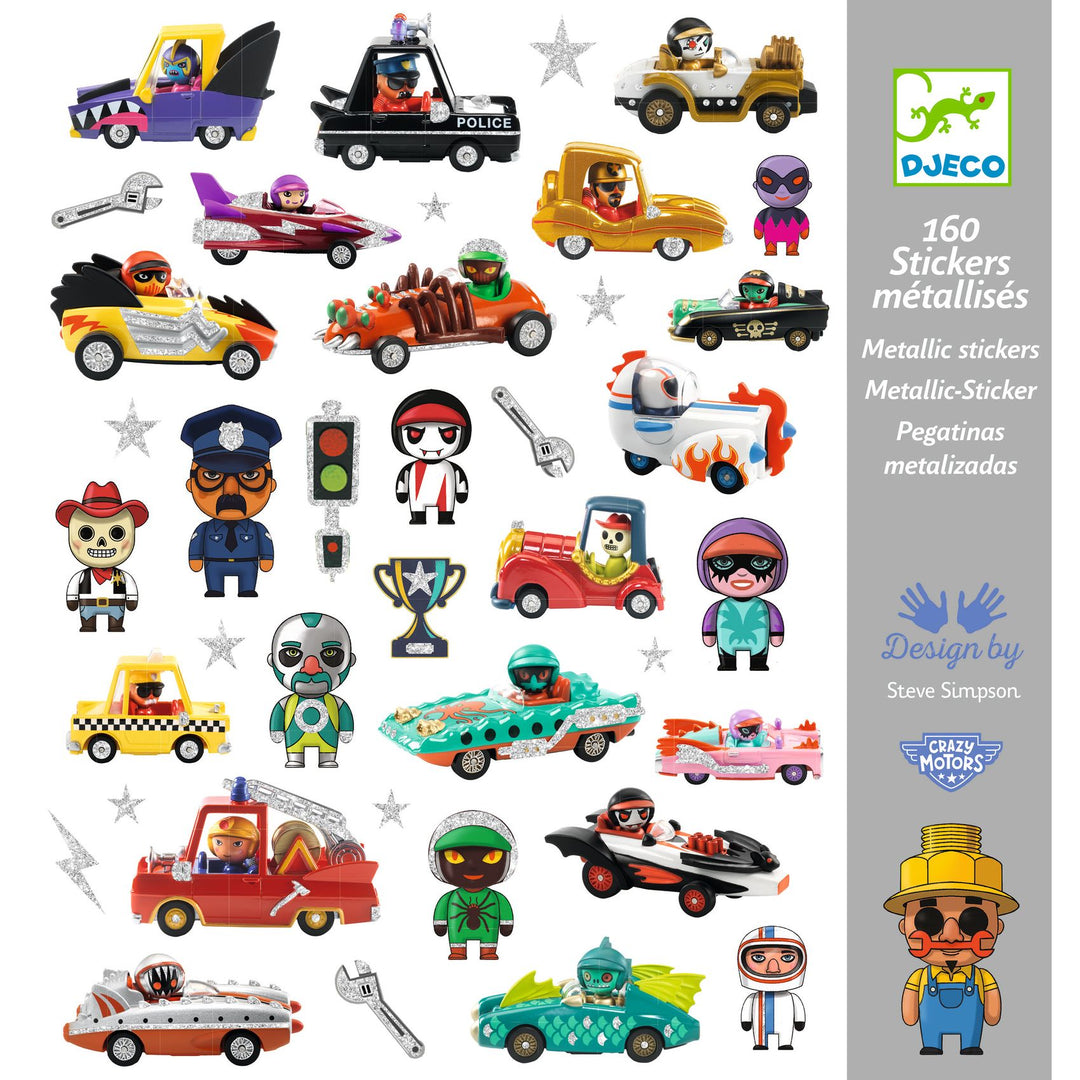 Djeco The World of Crazy Motors Sticker Collection