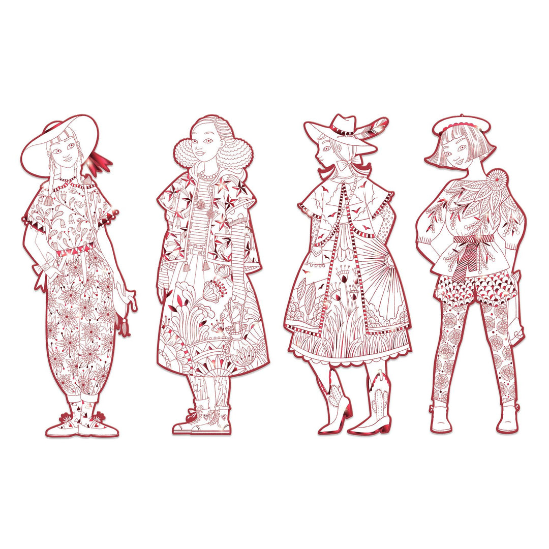Djeco Les Demoiselles Colour-In Cards – Fiodor &amp; Friends