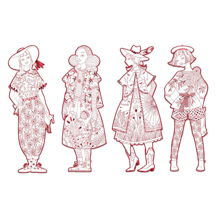 Djeco Les Demoiselles Colour-In Cards – Fiodor &amp; Friends