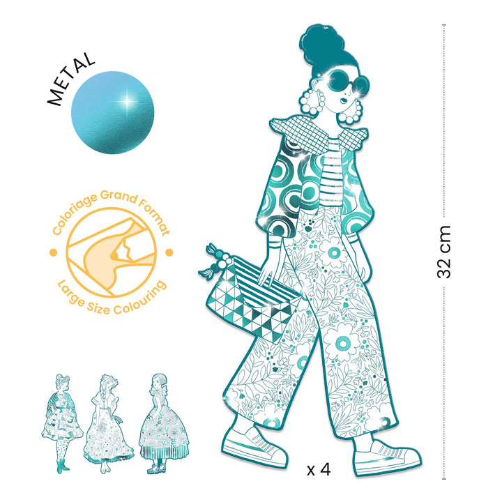 Djeco Les Demoiselles Colour-In Cards – Rebekka &amp; Friends