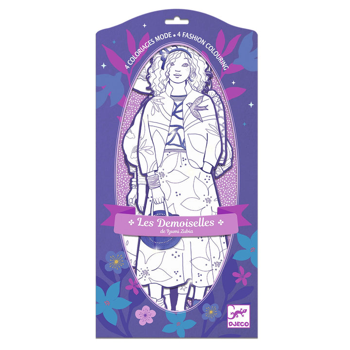 Djeco Les Demoiselles Colour-In Cards – Zaho &amp; Friends