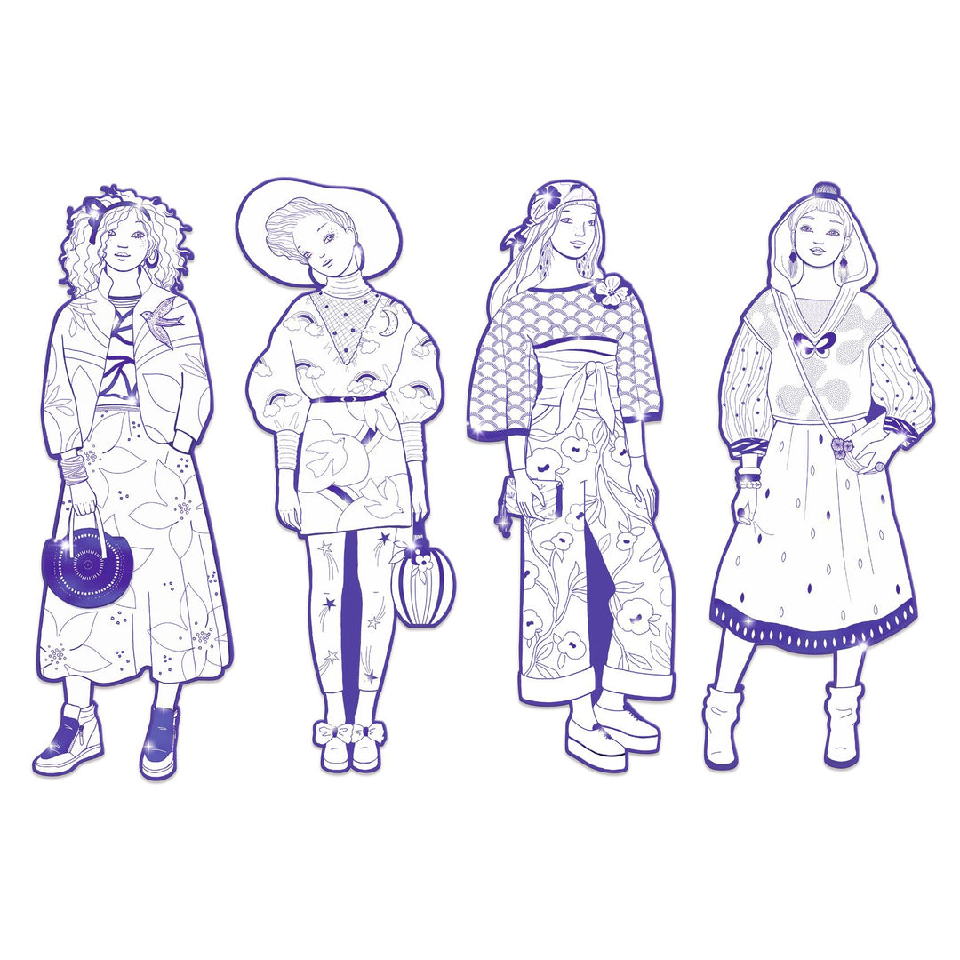 Djeco Les Demoiselles Colour-In Cards – Zaho &amp; Friends