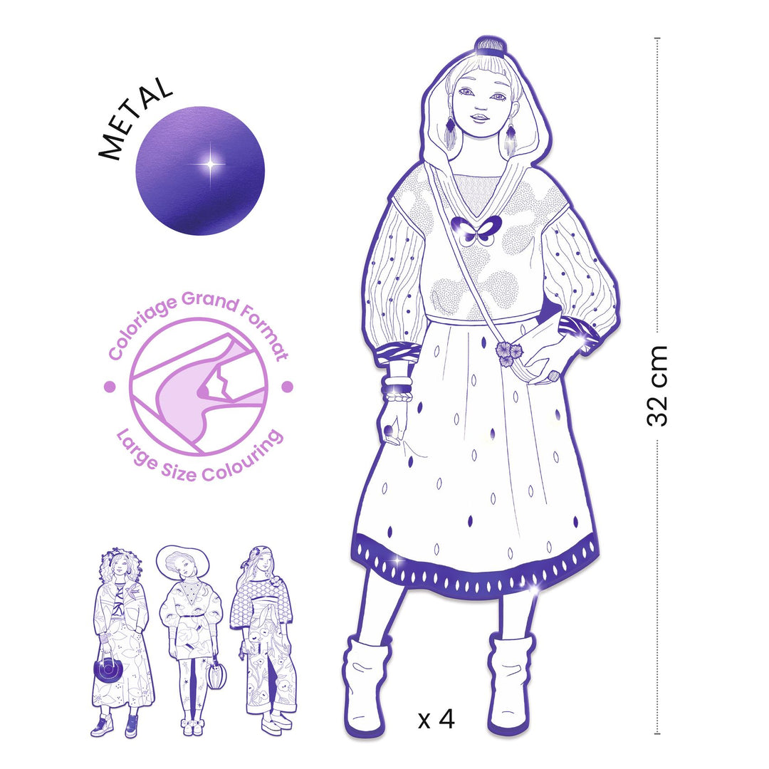 Djeco Les Demoiselles Colour-In Cards – Zaho &amp; Friends