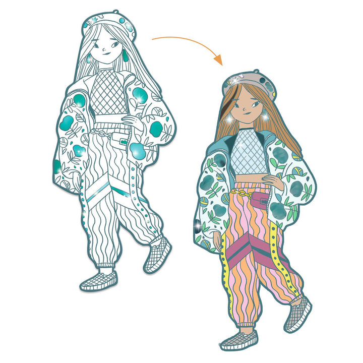 Djeco Les Demoiselles Colour-In Cards – Angele &amp; Friends