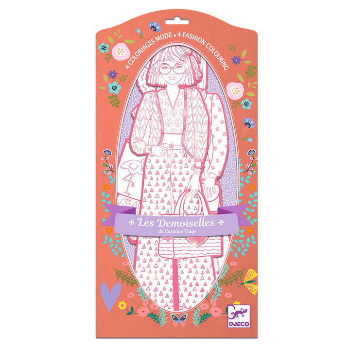 Djeco Les Demoiselles Colour-In Cards – Nina &amp; Friends