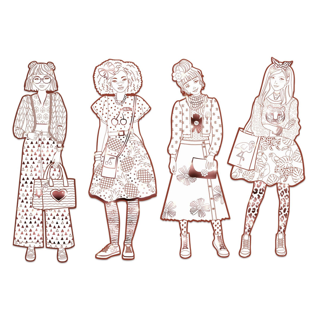 Djeco Les Demoiselles Colour-In Cards – Nina &amp; Friends