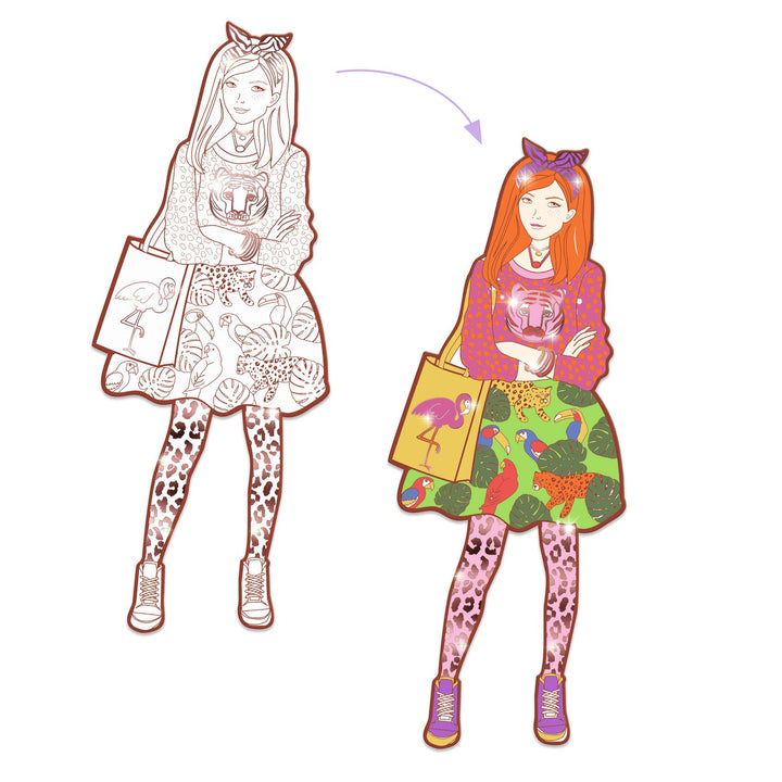 Djeco Les Demoiselles Colour-In Cards – Nina &amp; Friends