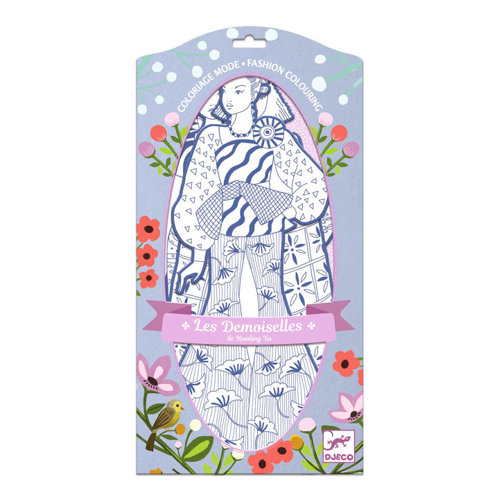 Djeco Les Demoiselles Colour-In Cards – Laura &amp; Friends