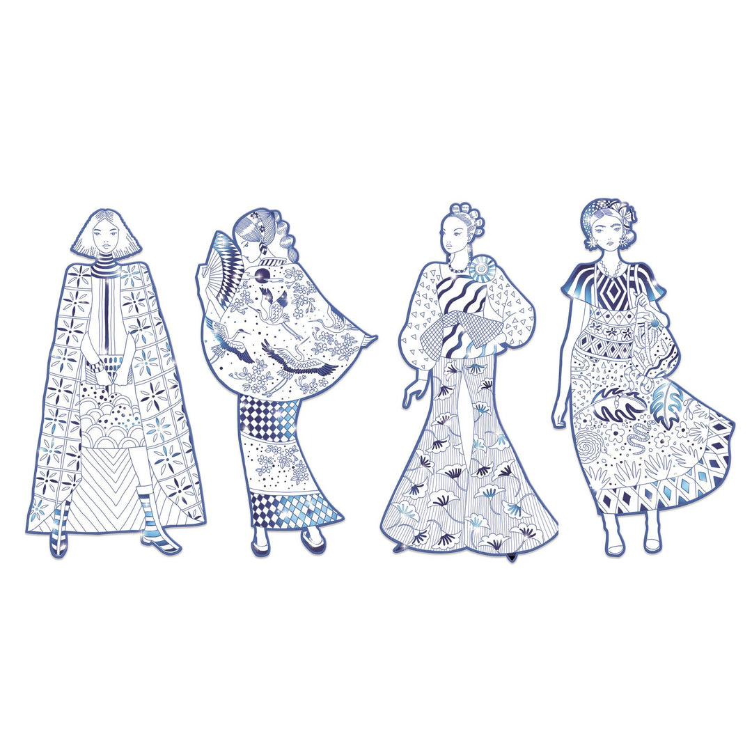 Djeco Les Demoiselles Colour-In Cards – Laura &amp; Friends