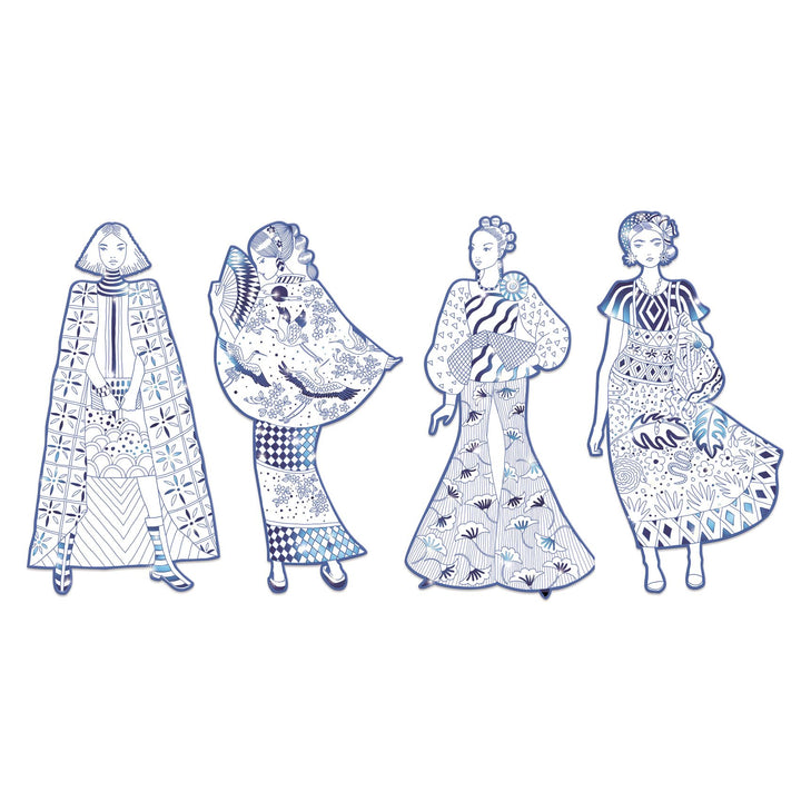 Djeco Les Demoiselles Colour-In Cards – Laura &amp; Friends