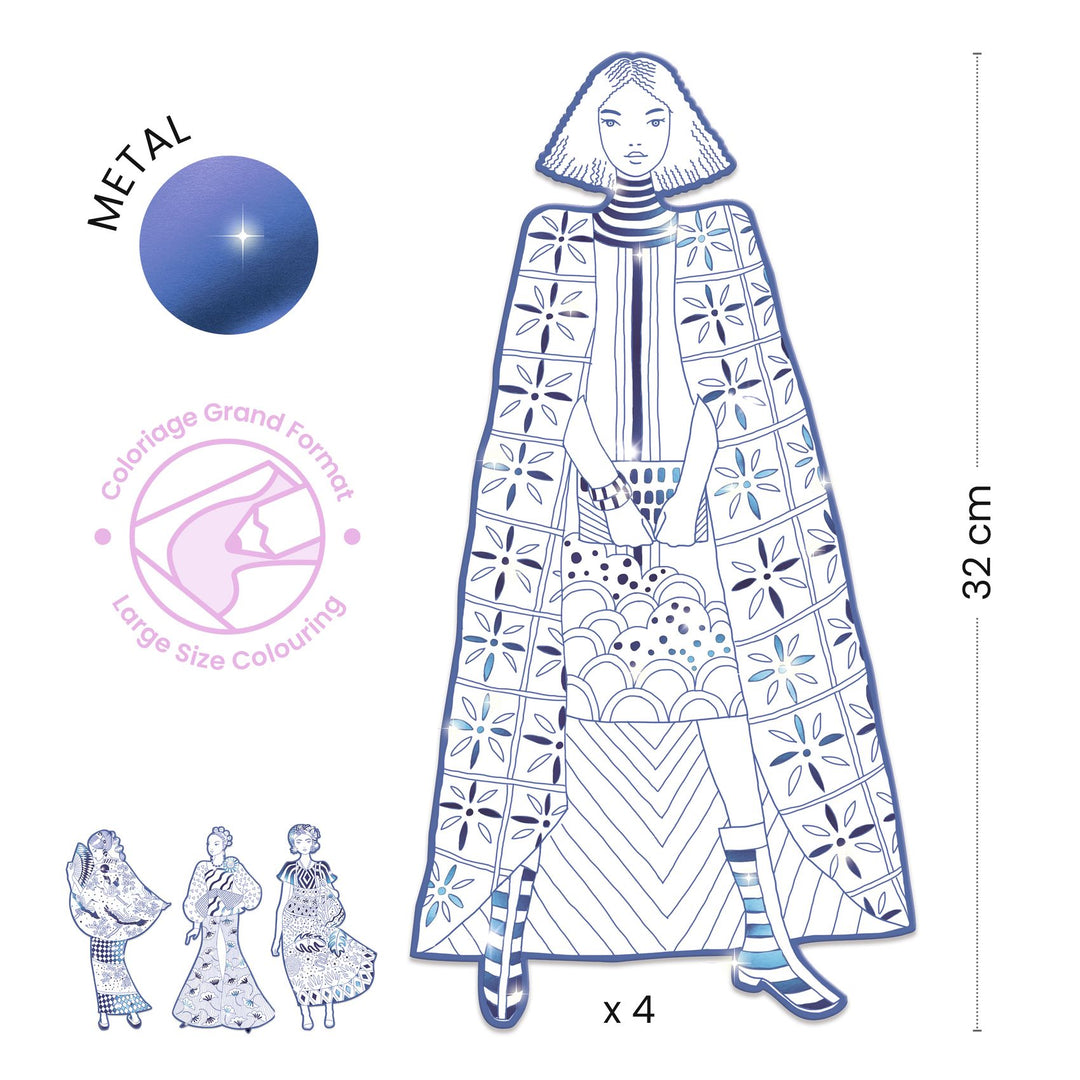 Djeco Les Demoiselles Colour-In Cards – Laura &amp; Friends