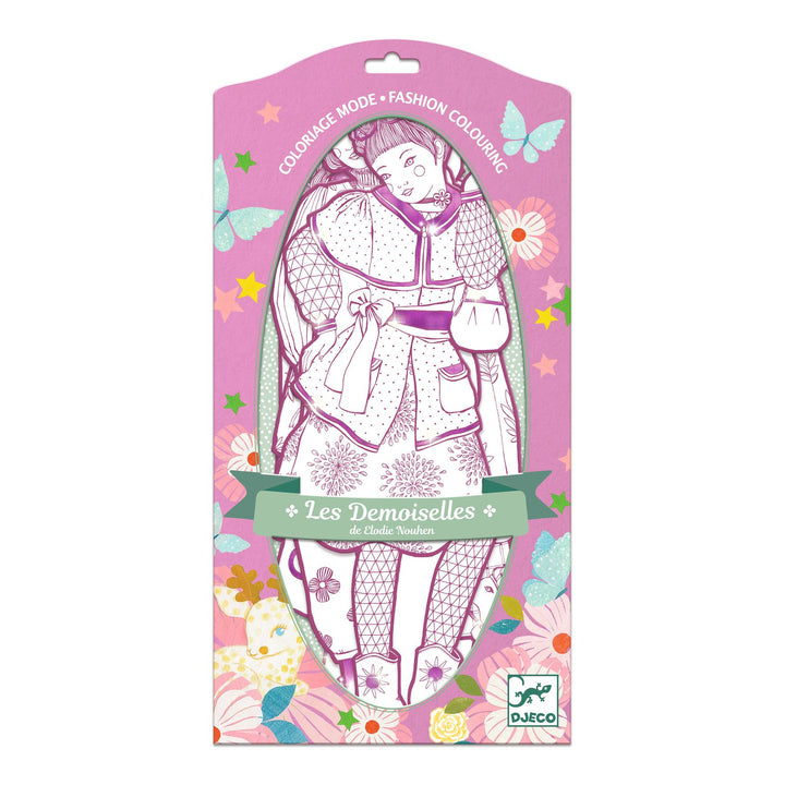 Djeco Les Demoiselles Colour-In Cards – Rosemary &amp; Friends