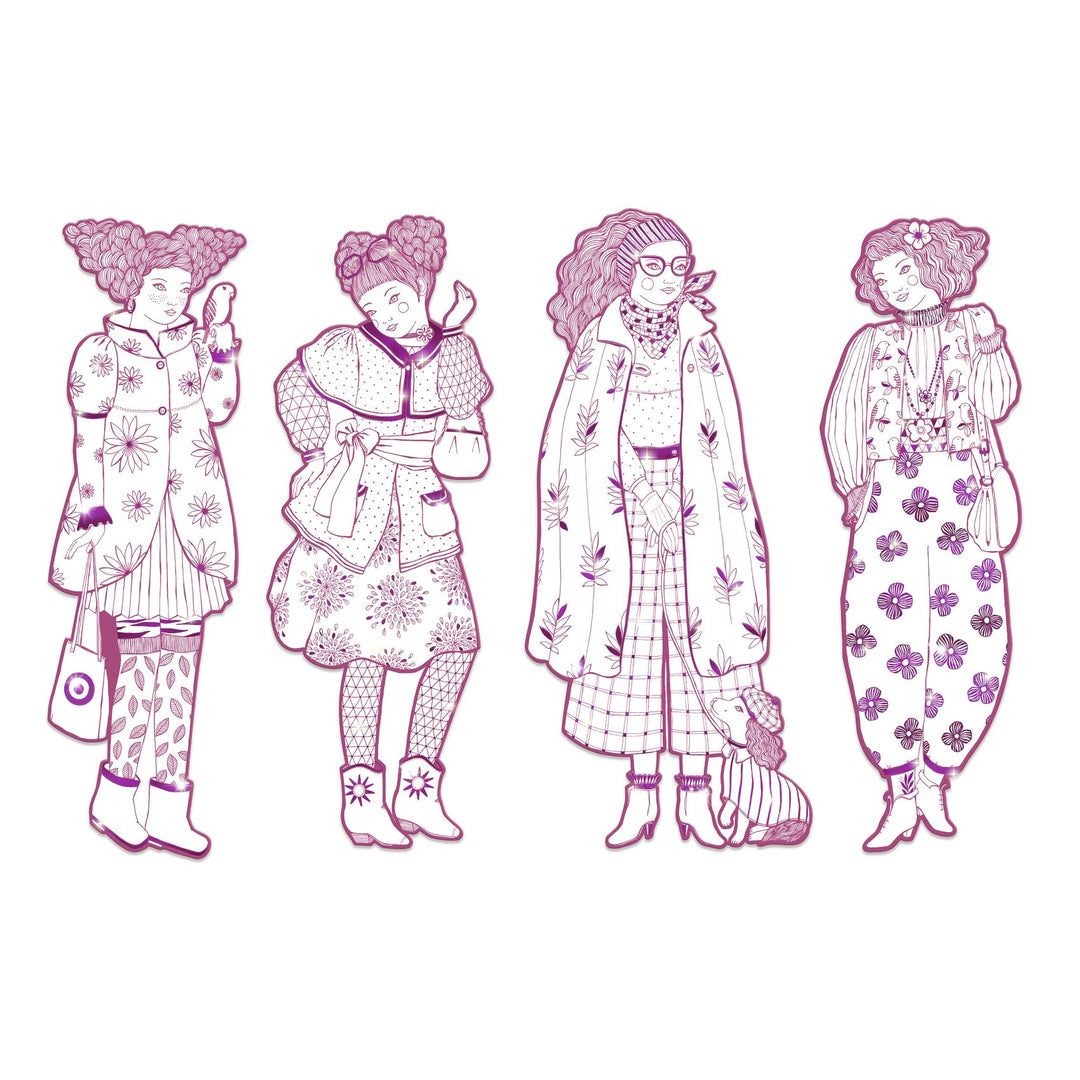 Djeco Les Demoiselles Colour-In Cards – Rosemary &amp; Friends