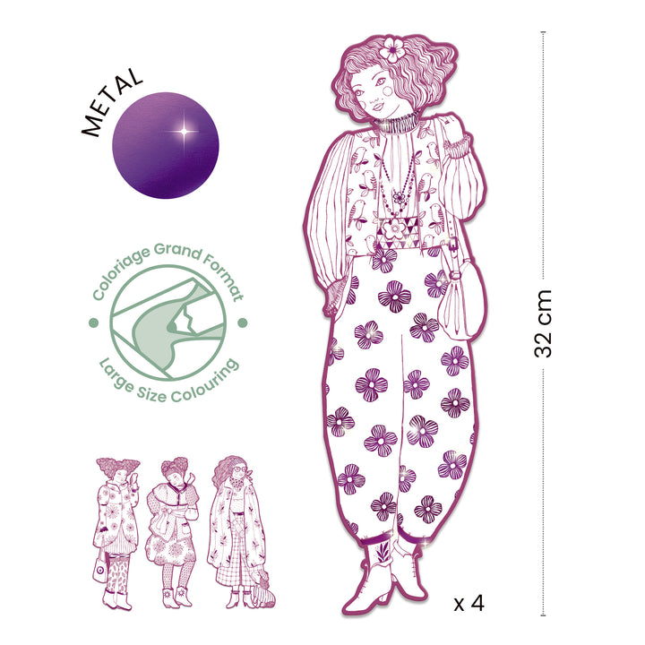 Djeco Les Demoiselles Colour-In Cards – Rosemary &amp; Friends