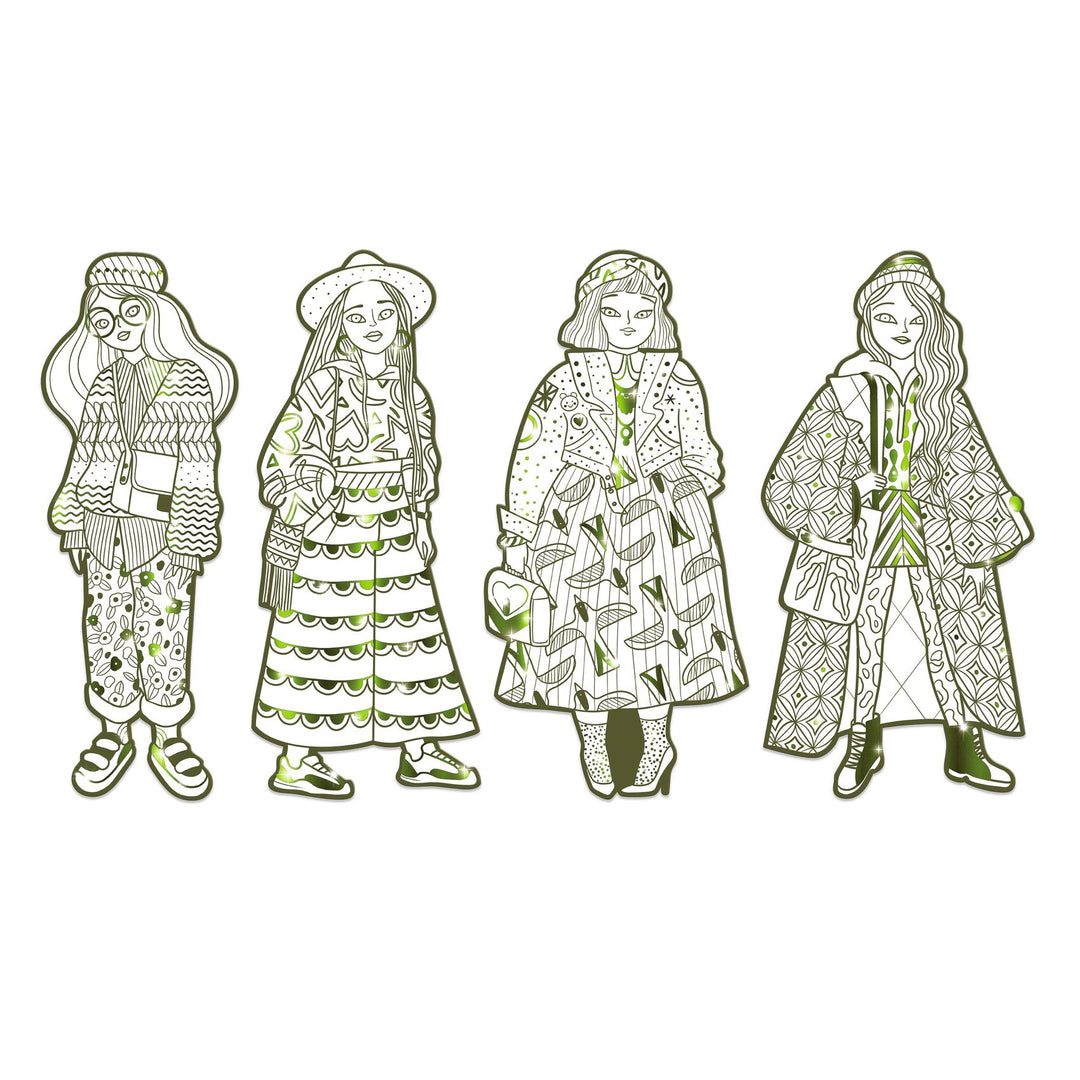 Djeco Les Demoiselles Colour-In Cards – Bowie &amp; Friends