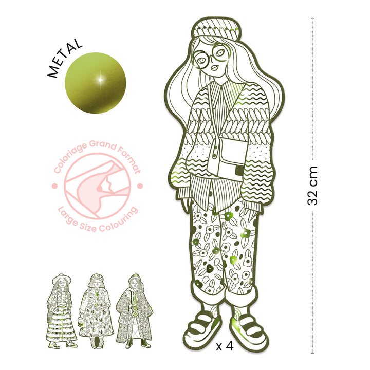 Djeco Les Demoiselles Colour-In Cards – Bowie &amp; Friends